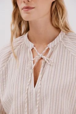Blusa riscas de cordão