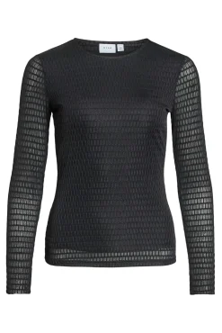 Blusa texturizada de manga comprida