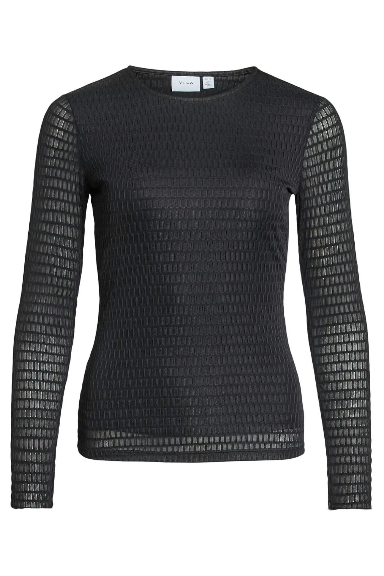 Blusa texturizada de manga comprida