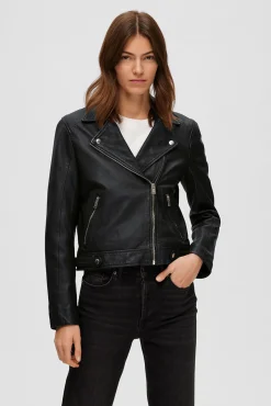 Blusão biker cropped 100% couro.