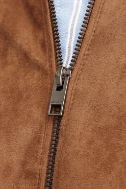 Blusão com efeito de couro