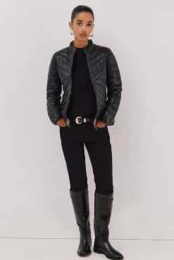 Blusão reversível de penas