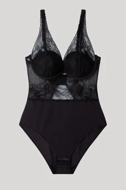 Body com decote em V de espuma