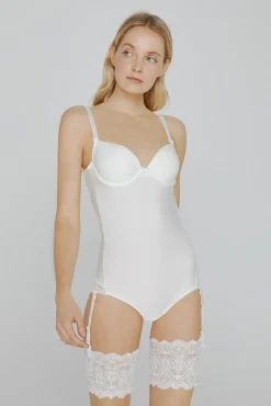 Body Ivette Bridal costas descobertas com copa push-up em branco