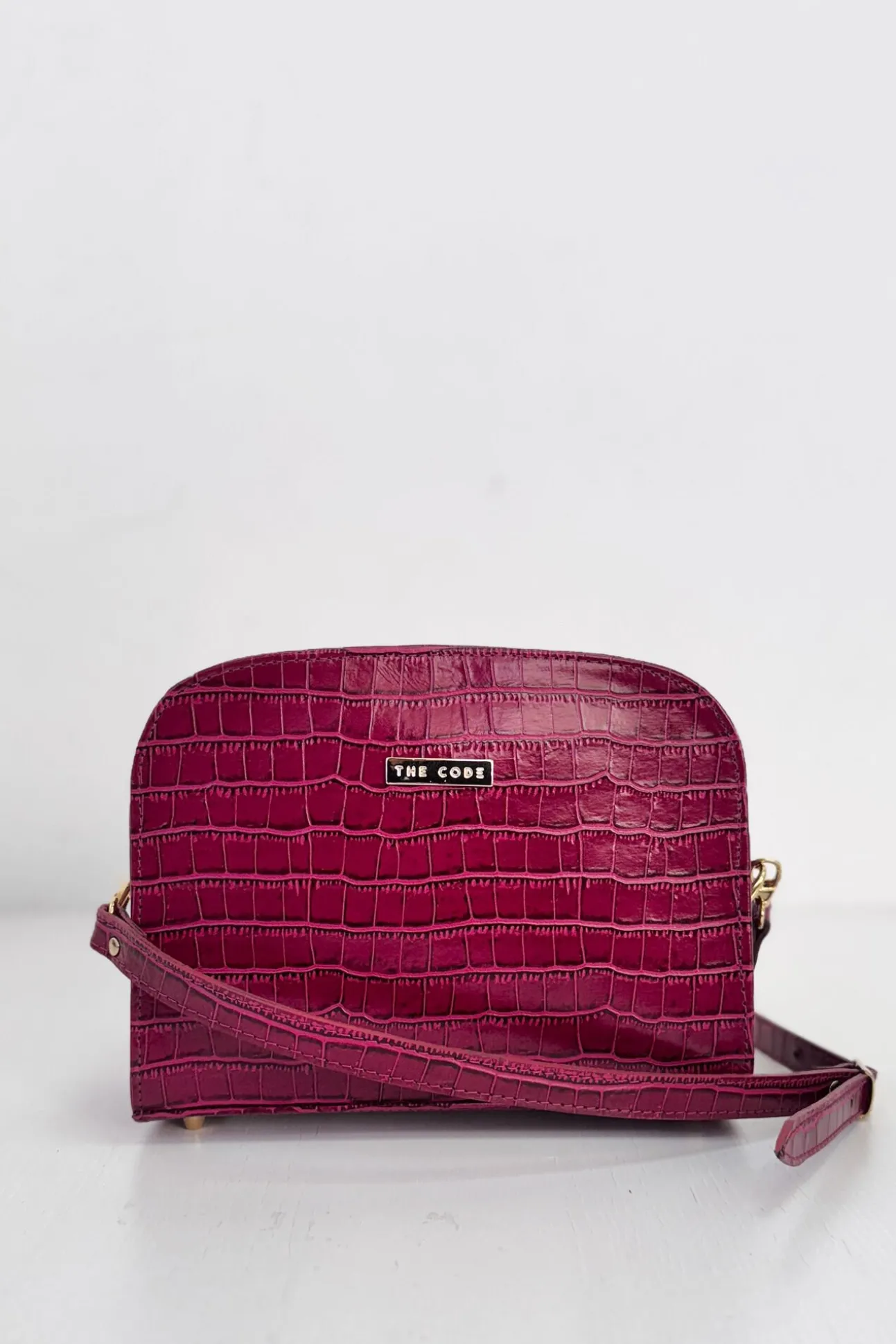 Bolsa Cassandra em pele framboesa