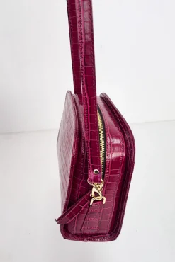 Bolsa Cassandra em pele framboesa