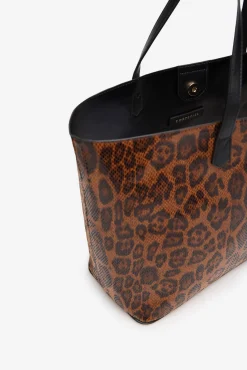 Bolsa de compras com estampado de leopardo