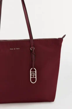 Bolsa de compras de nylon com fecho-éclair