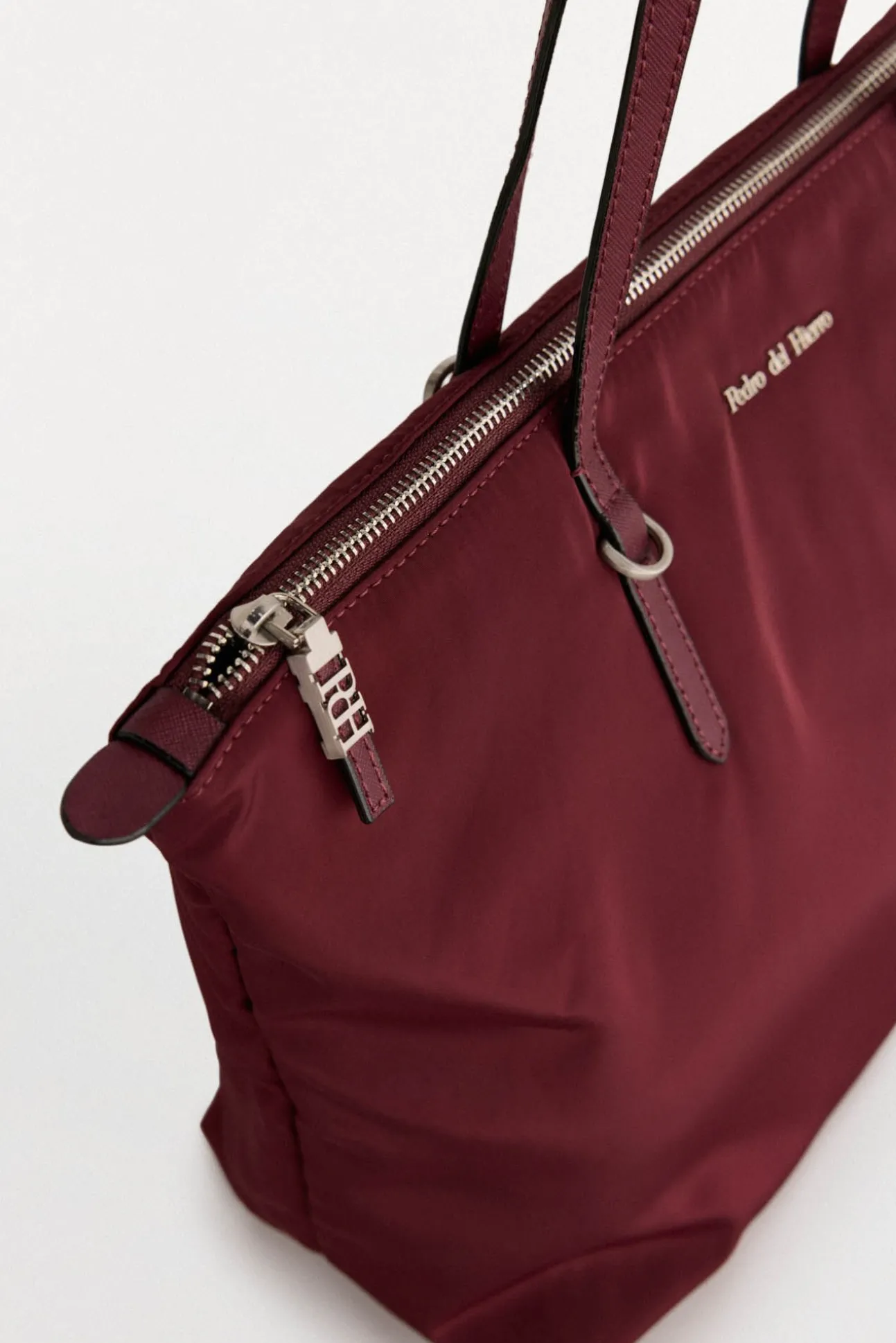 Bolsa de compras de nylon com fecho-éclair