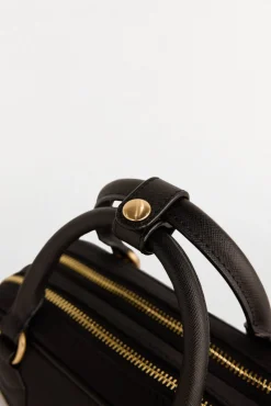 Bolsa de mala de tiracolo de nylon com zíper