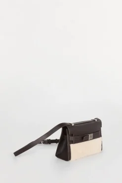 Bolsa de ombro convertível em pele de carneiro