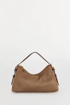 Bolsa de ombro de nylon com fecho-éclair