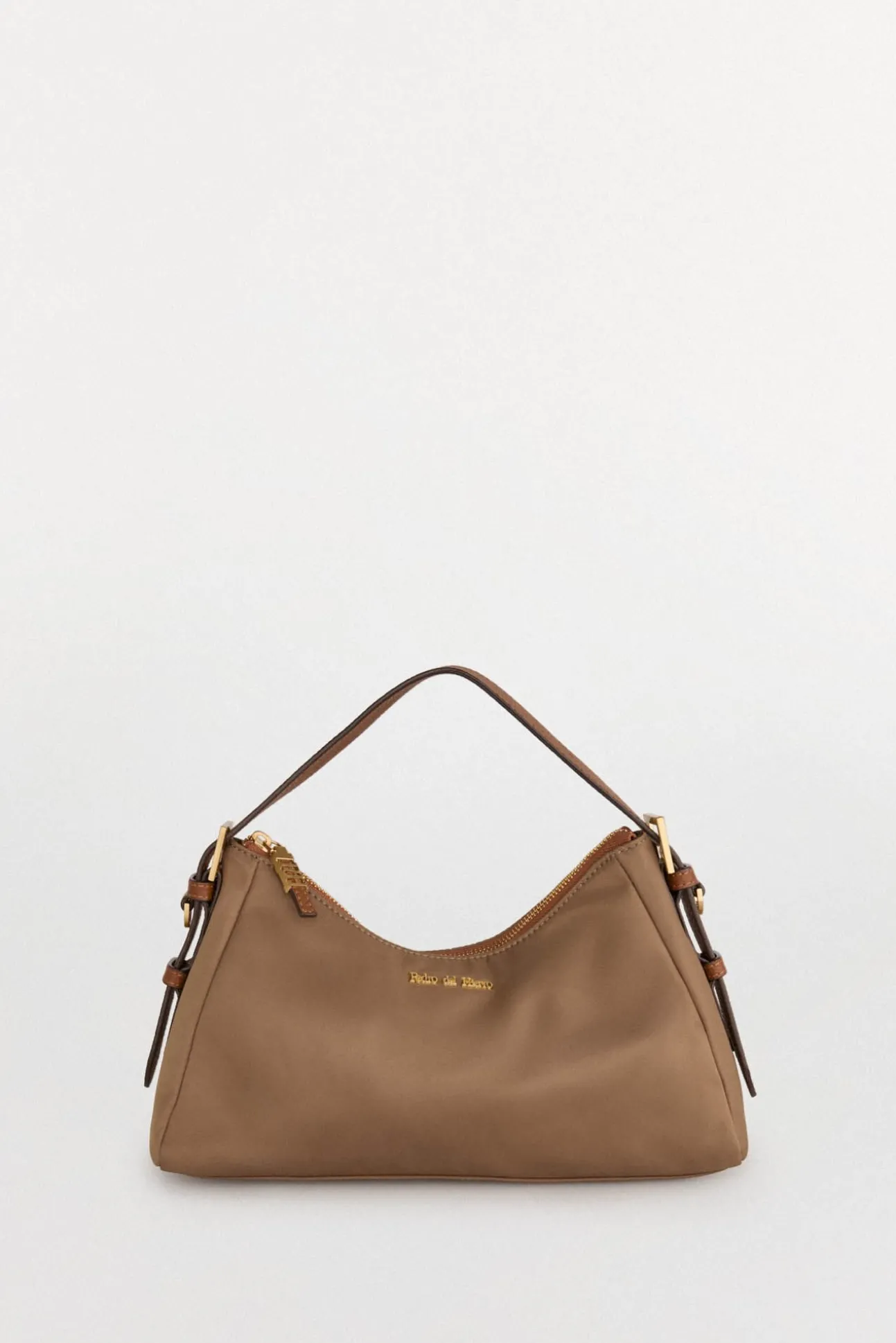 Bolsa de ombro de nylon com fecho-éclair