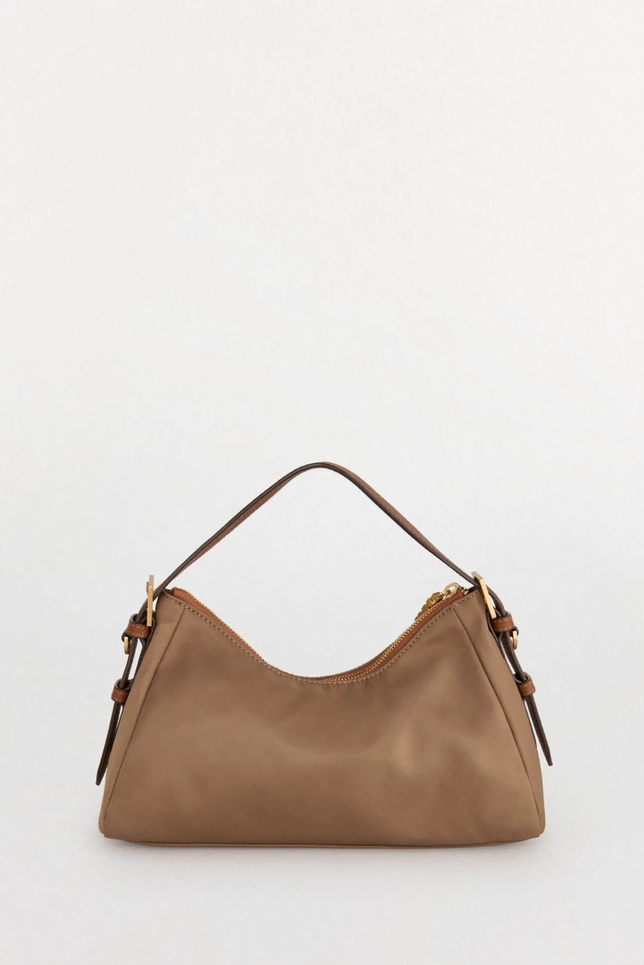 Bolsa de ombro de nylon com fecho-éclair