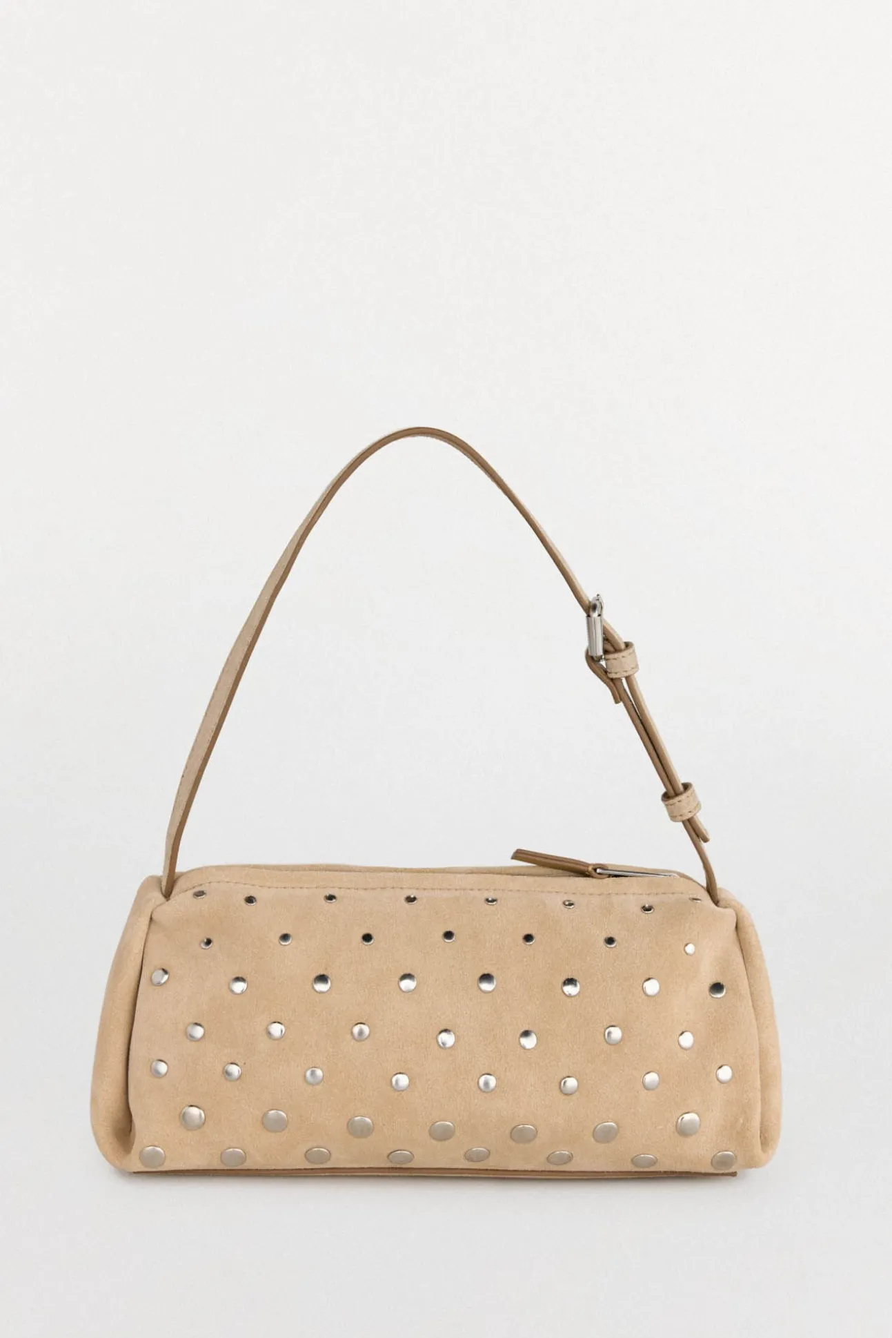 Bolsa de ombro em pele cravejado