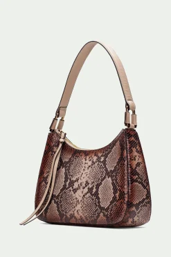 Bolsa hobo com estampado de jibóia
