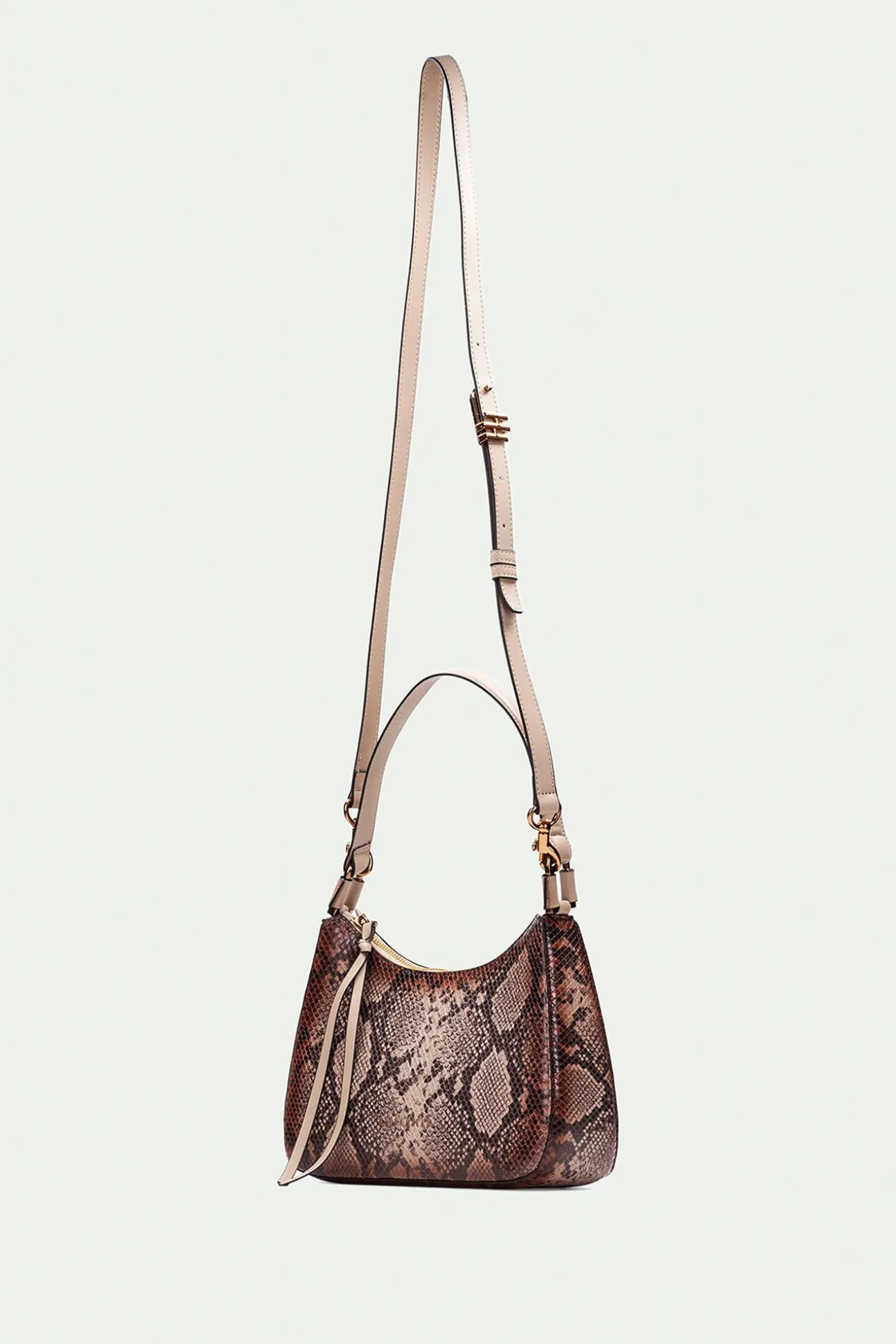 Bolsa hobo com estampado de jibóia