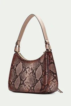 Bolsa hobo com estampado de jibóia
