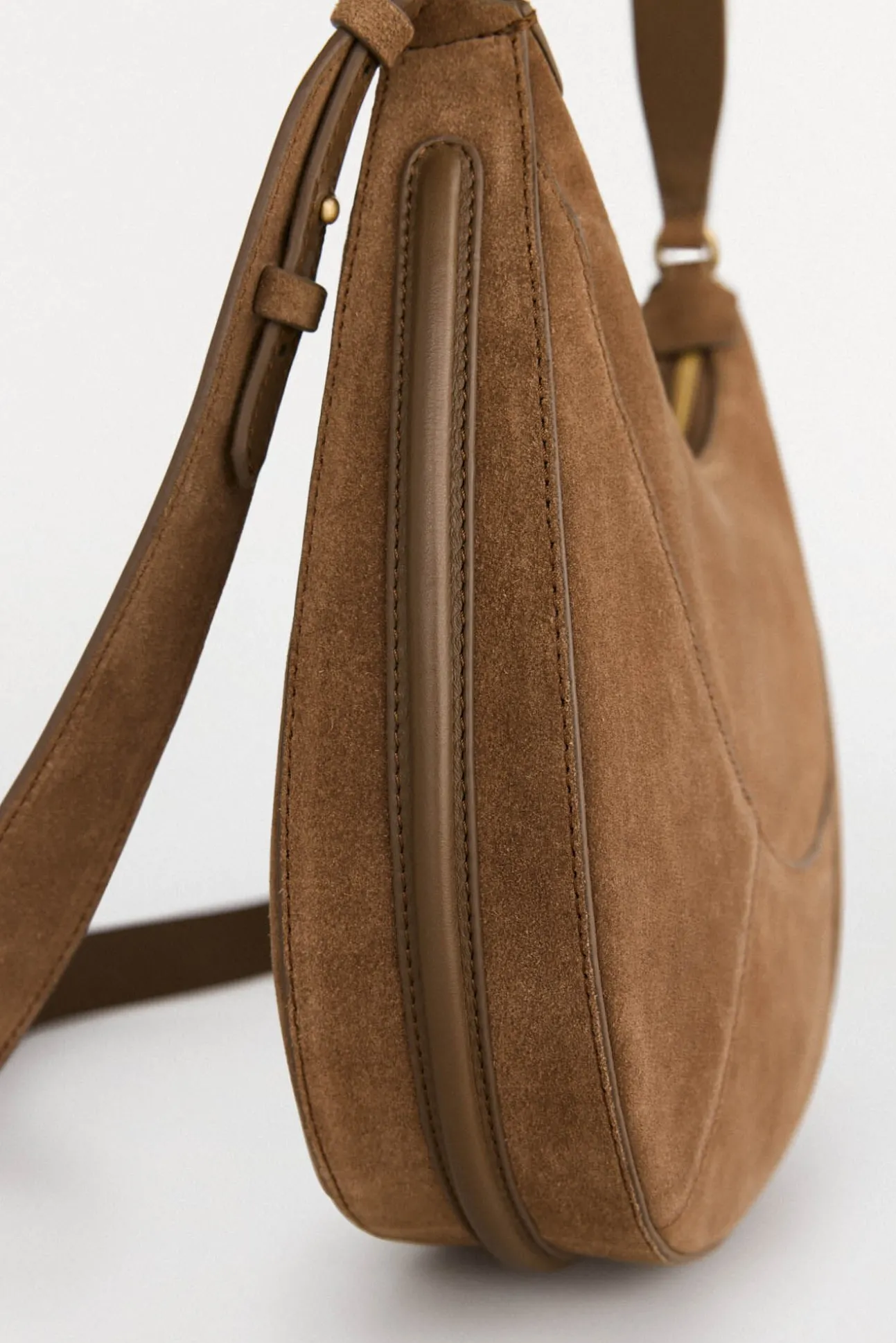 Bolsa hobo de pele com alça dupla
