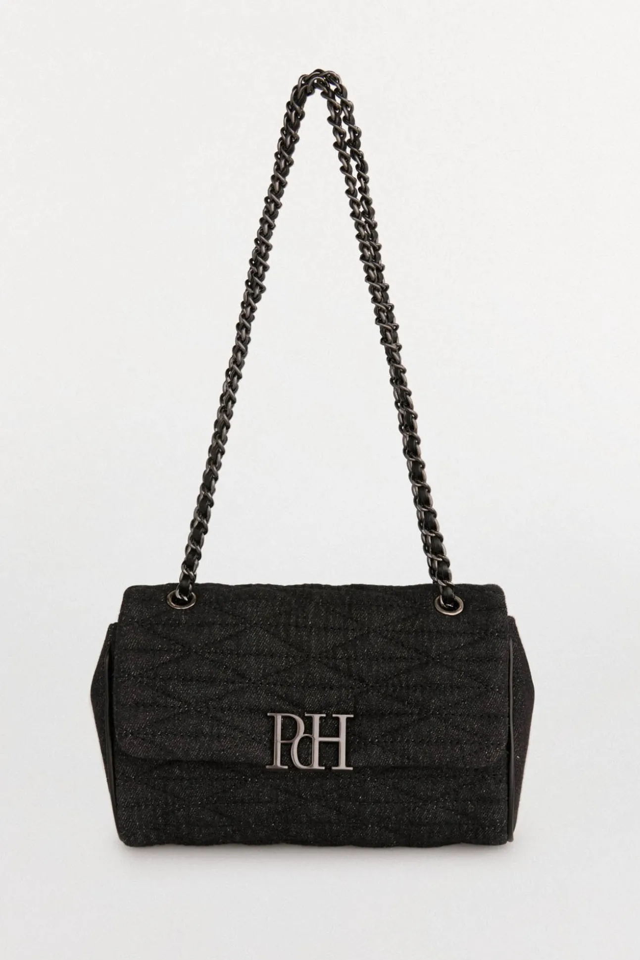 Bolsa mala de tiracolo acolchoada com corrente