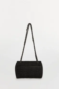 Bolsa mala de tiracolo acolchoada com corrente