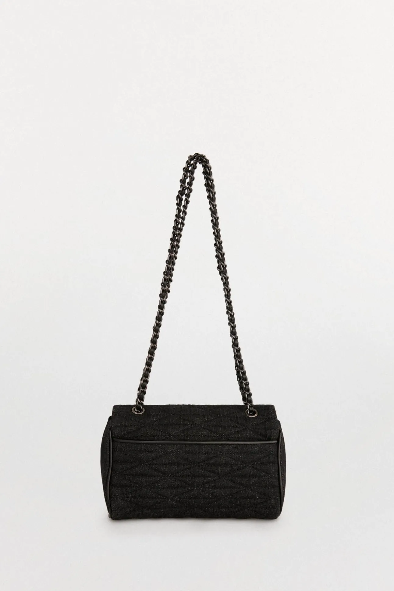 Bolsa mala de tiracolo acolchoada com corrente