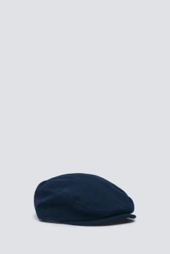 Boné plano de mistura de lã azul