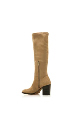 Bota de salto alto rosa