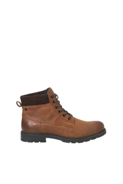 Botins de cano alto de couro