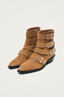 Botins de cano curto de couro camurça Eras