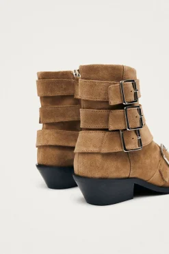 Botins de cano curto de couro camurça Eras