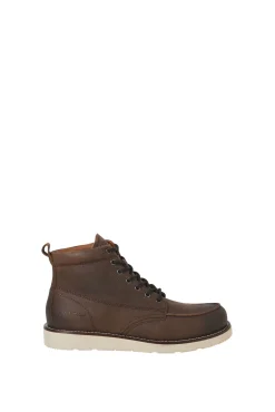 Botins de couro com sola de borracha