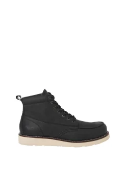 Botins de couro com sola de borracha