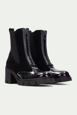Botins de fecho-éclair curto com zíper central e sola de corrida em Zurique