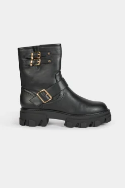 Botins de motociclista com fivelas