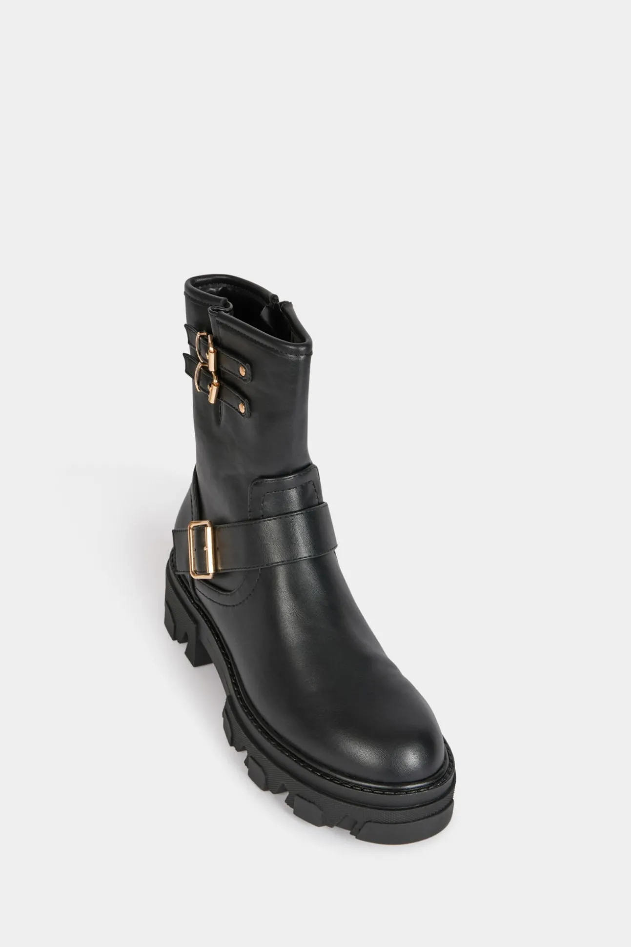 Botins de motociclista com fivelas