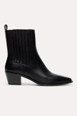 Botins de pele elástico