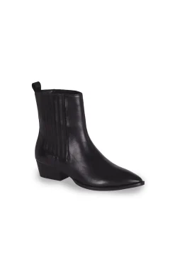 Botins de pele elástico