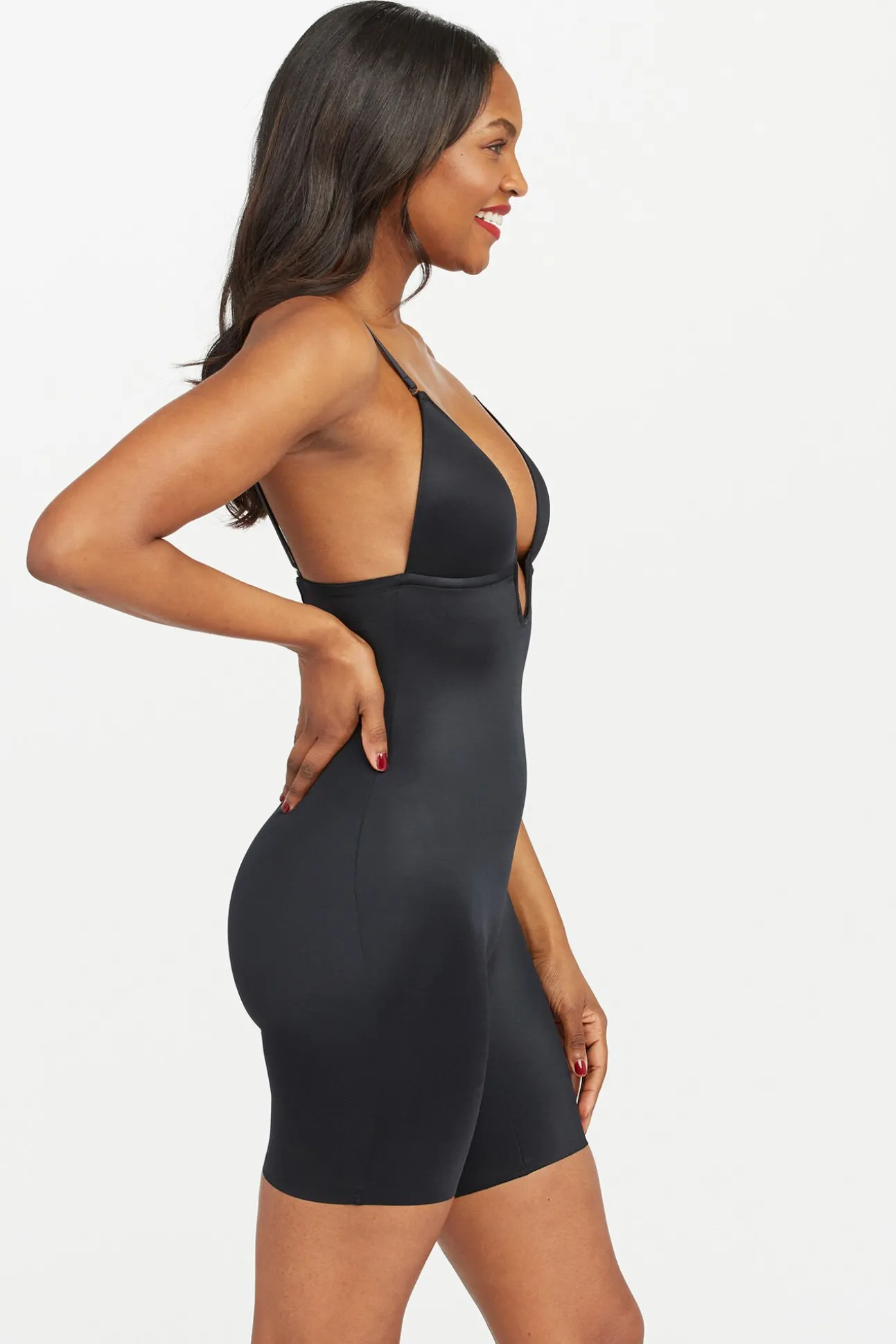 Braguita faja reductora escote U negra Spanx