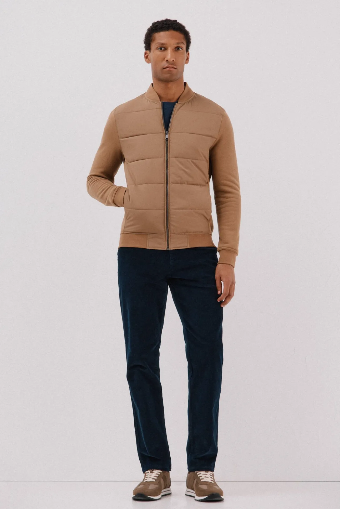 -Regular fit-Fleece fabric combined with technical fabric-Front zip fastening, bomber neck and side pockets-By buying our cotton products, you're supporting our investment in the Better Cotton initiative. This product has been sourced using