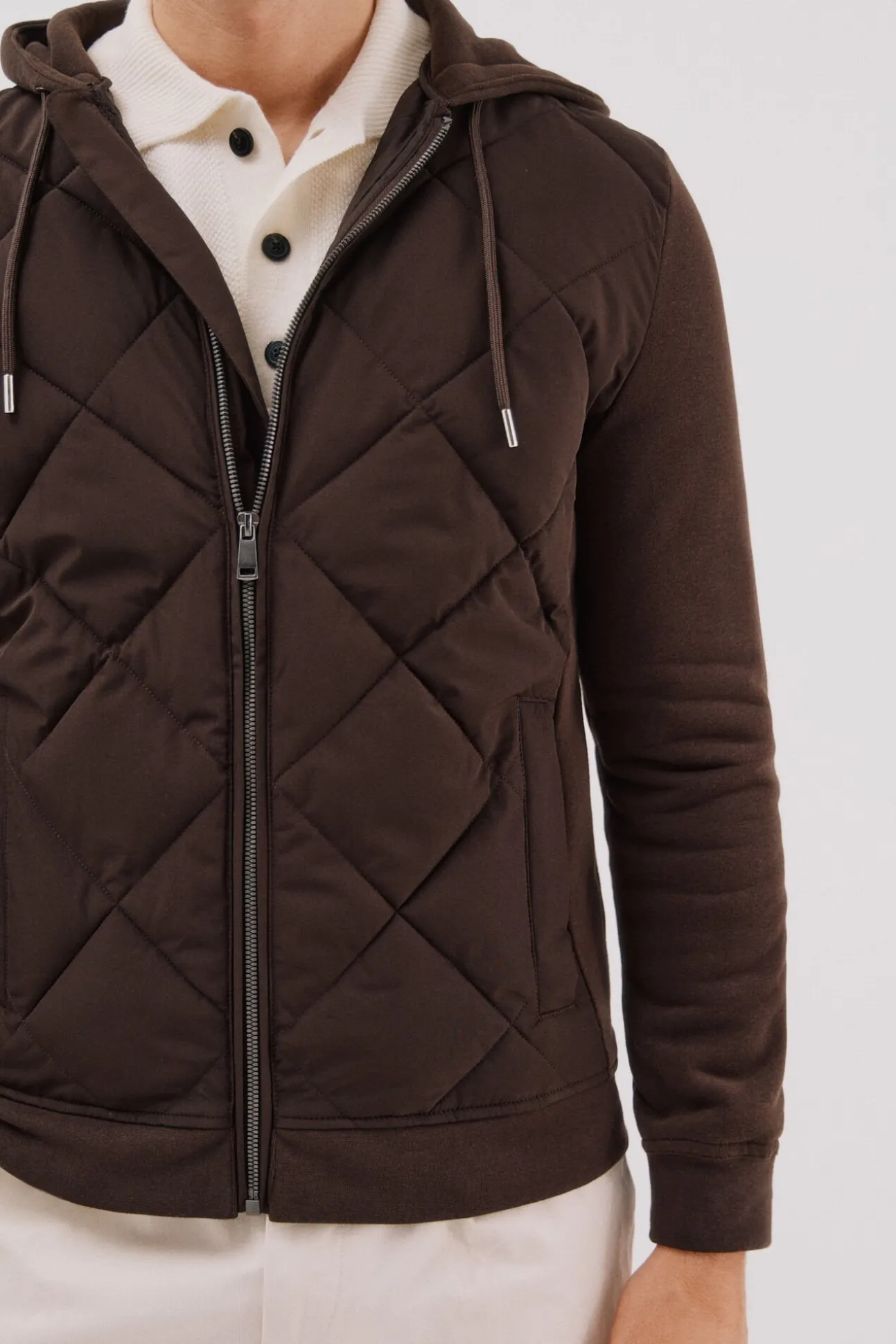 -Regular fit-Sweatshirt fabric combined with technical fabric-Front zip fastening, hood and side pockets-By purchasing our cotton products, you are supporting our investment in the Better Cotton initiative. This product has been obtained th