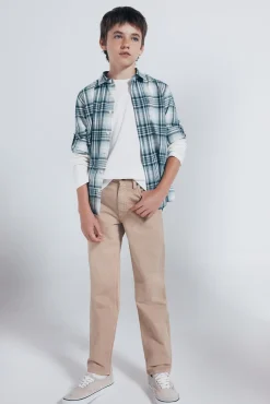 Calça amarela slim fit de 5 bolsos para meninos