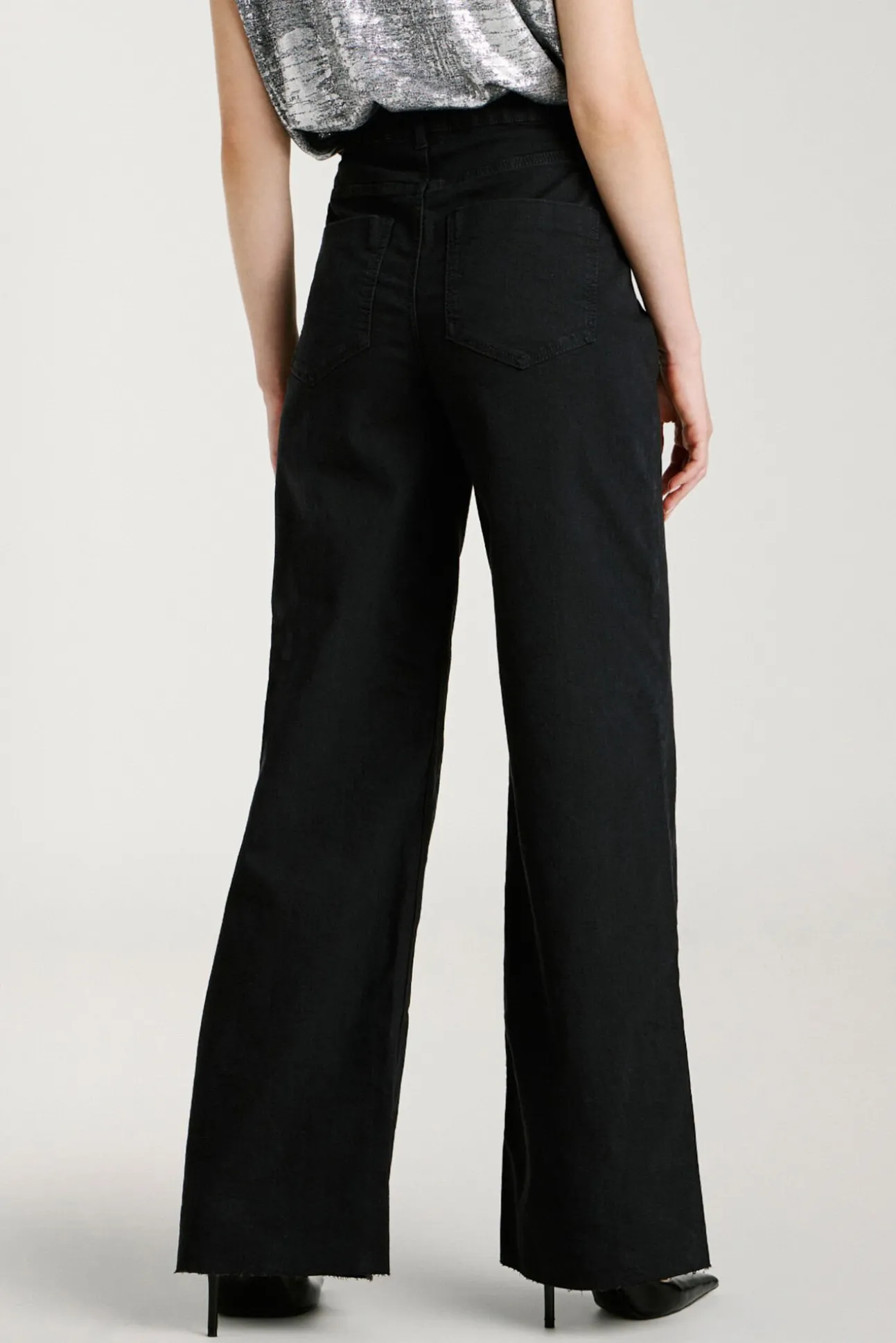 Calça calça de perna larga
