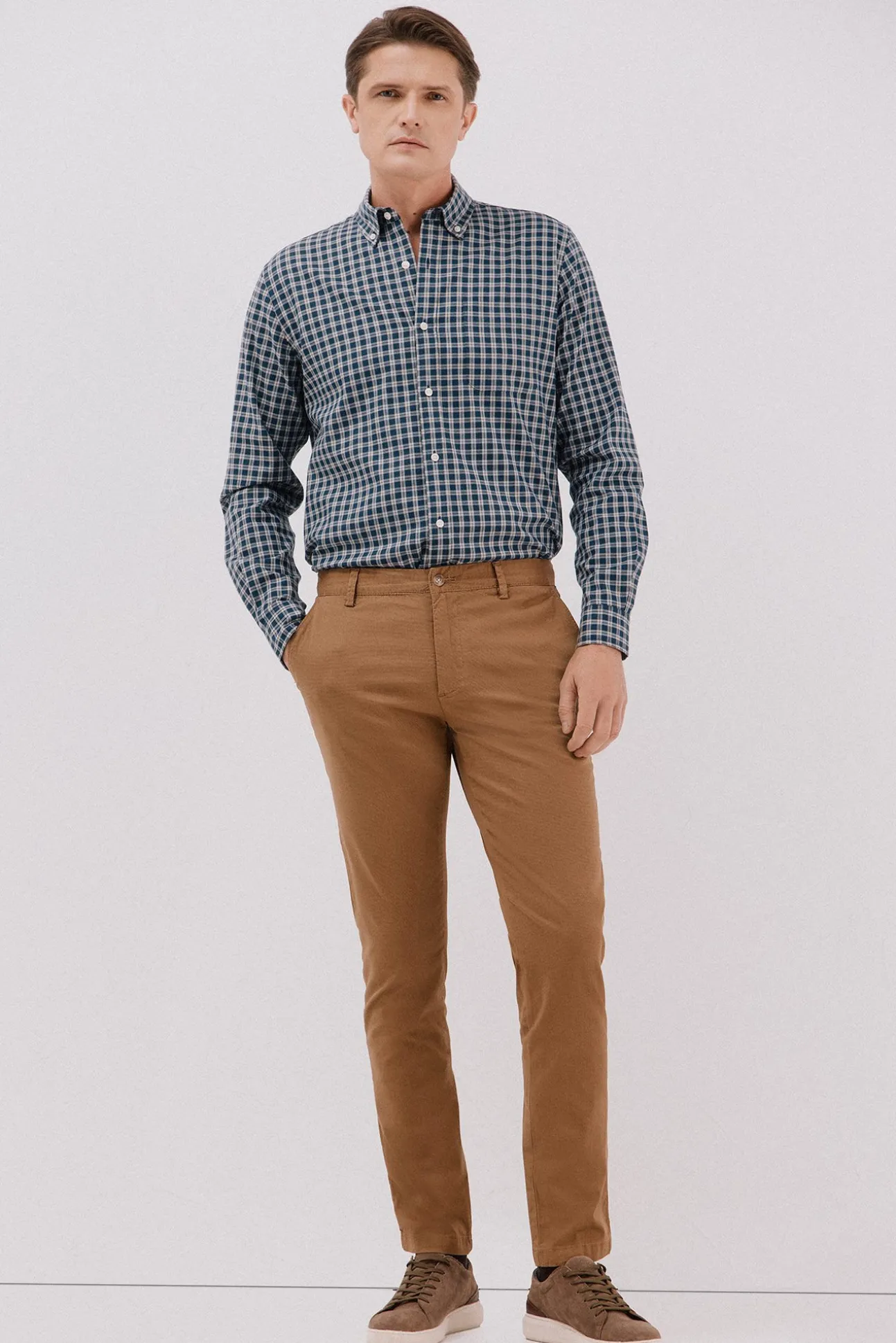 Calça calças chino com estampa slim fit
