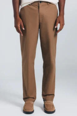 Calça calças chino de lona com corte reto