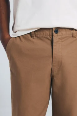 Calça calças chino de lona com corte reto