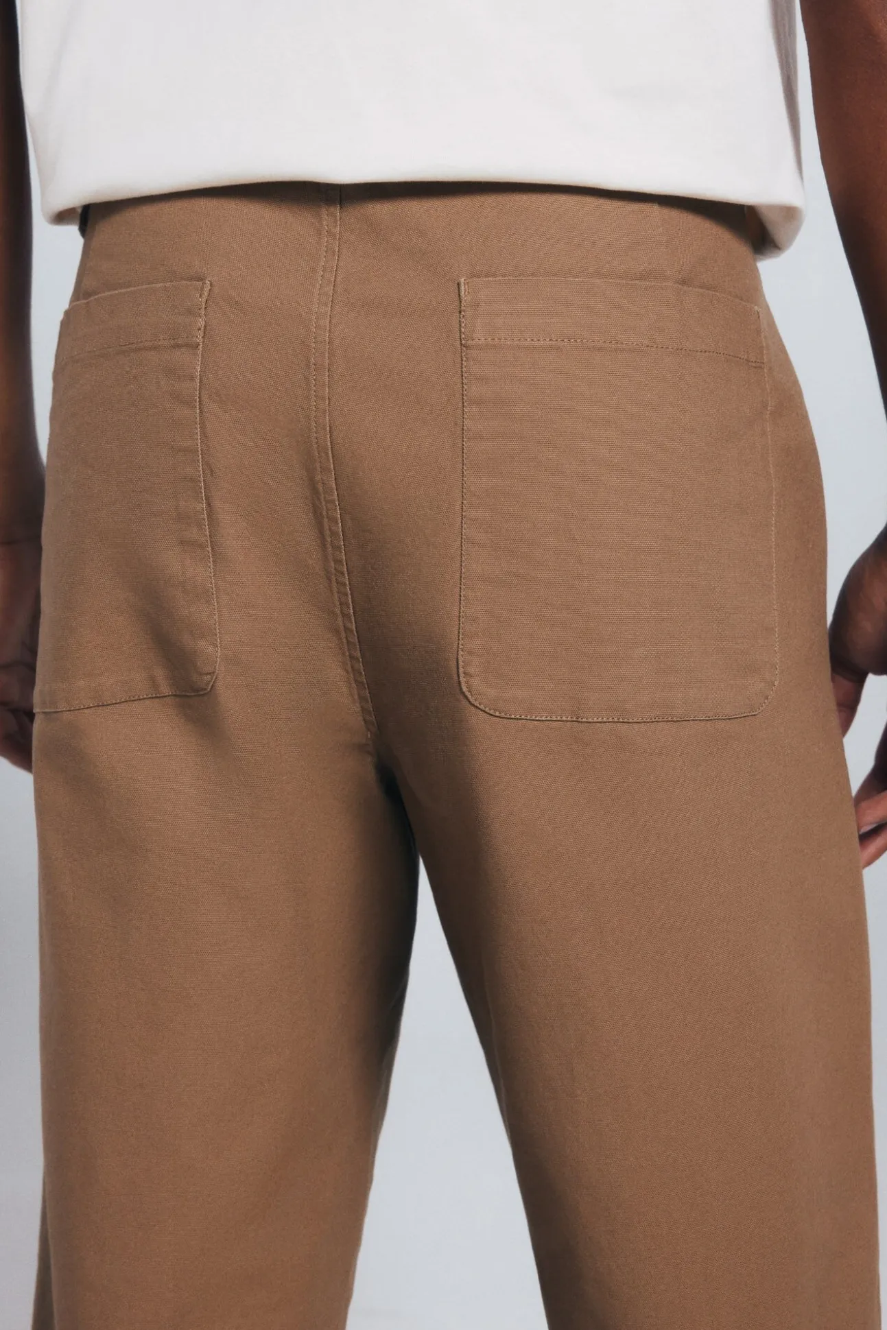 Calça calças chino de lona com corte reto