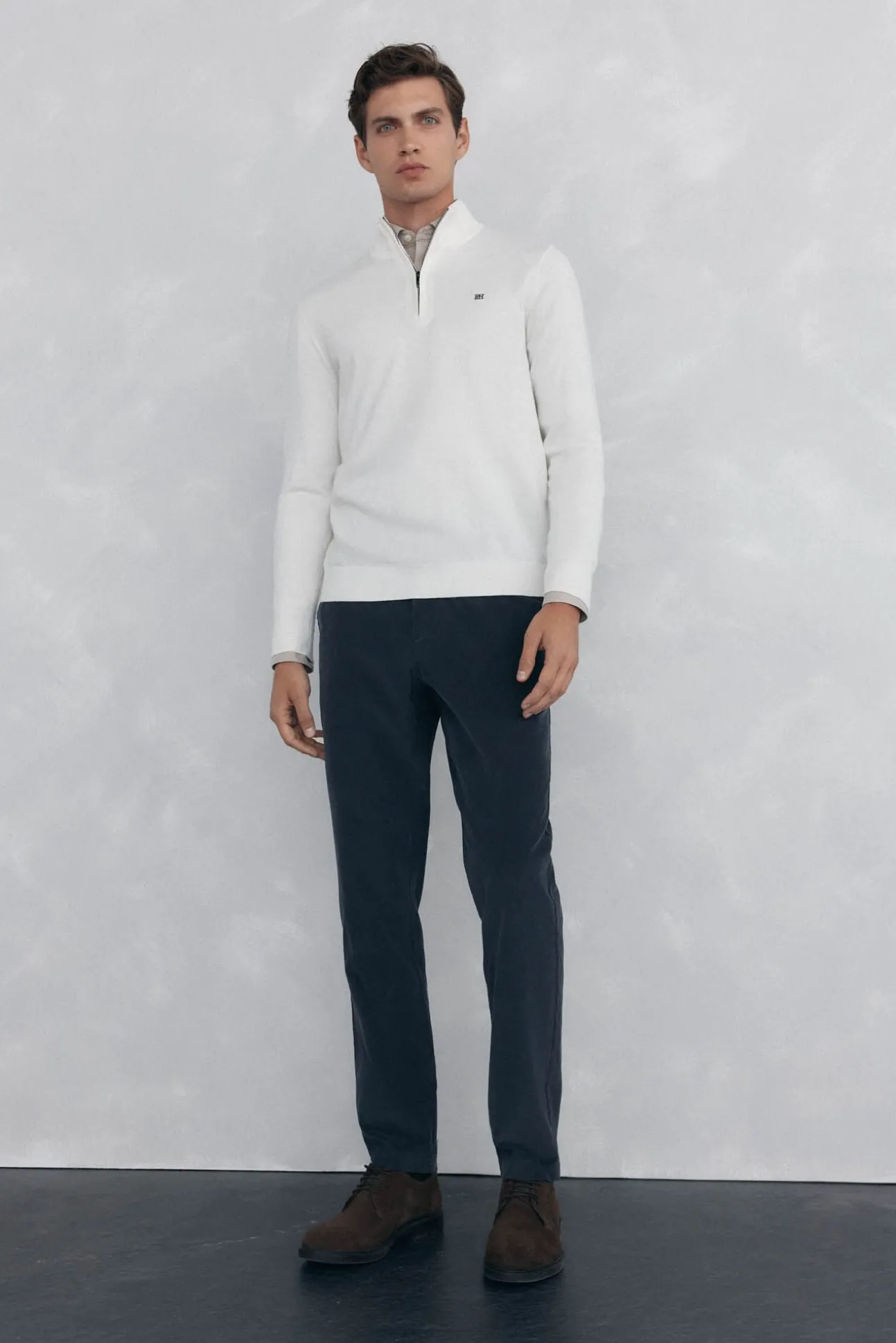 Calça calças chino de veludo veludo leve e slim fit