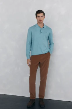 Calça calças chino de veludo veludo leve e slim fit