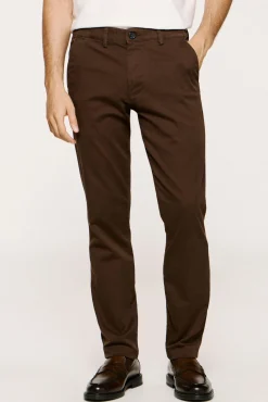 Calça calças chino slim fit feita de algodão orgânico
